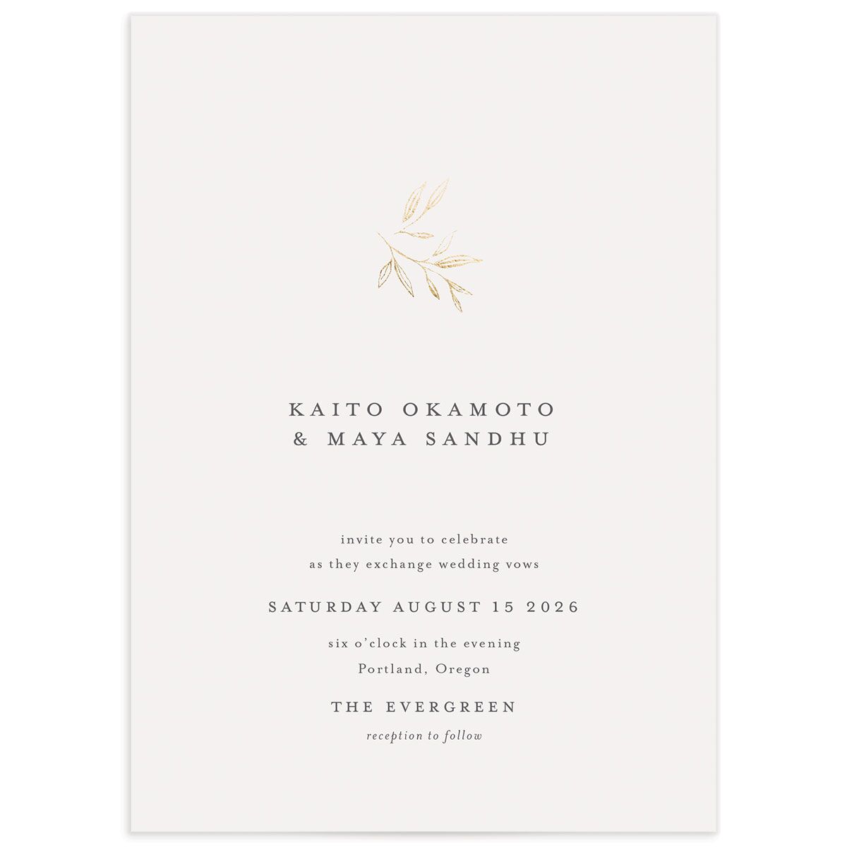 Shining Sprig Wedding Invitations
