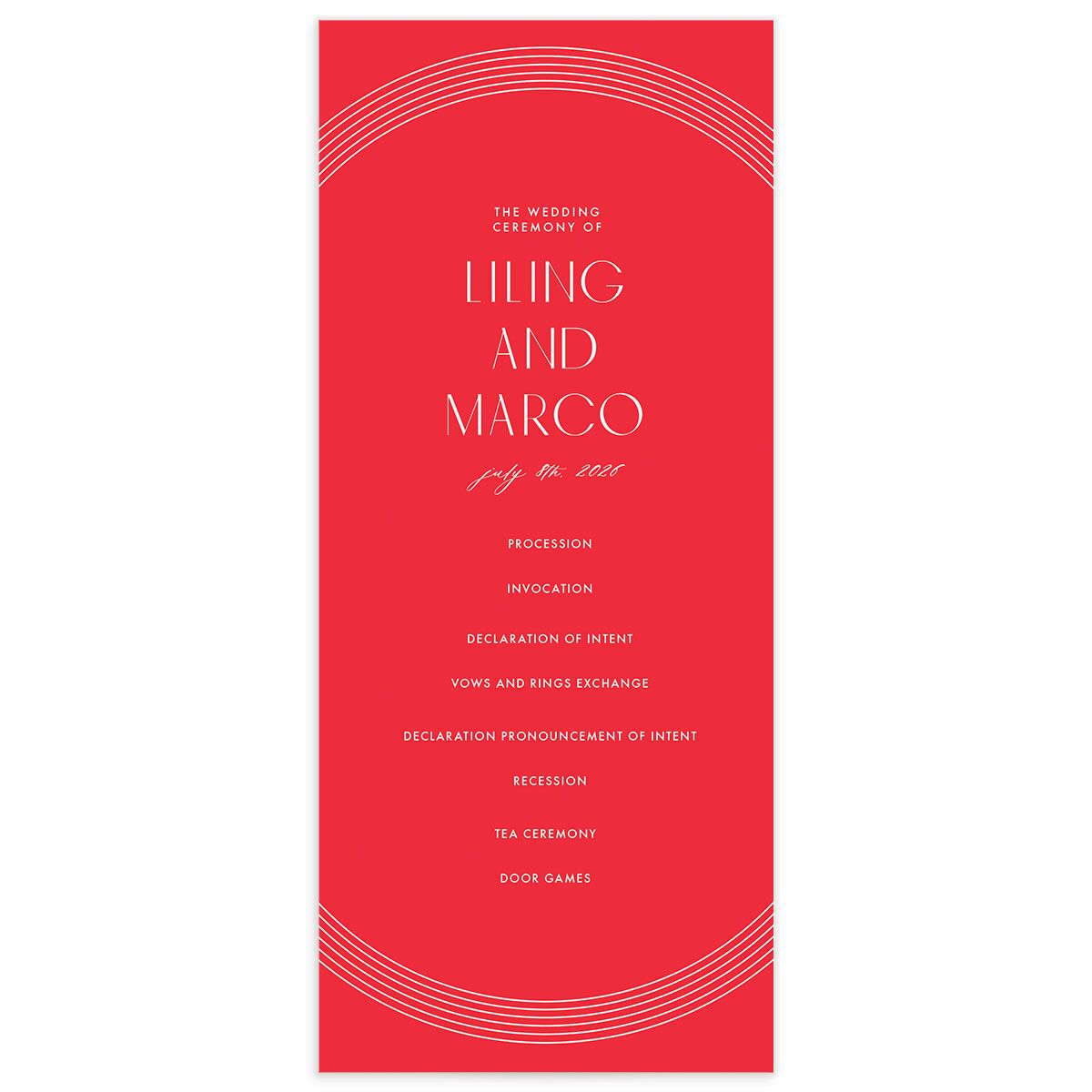 Lucky Circle Wedding Programs