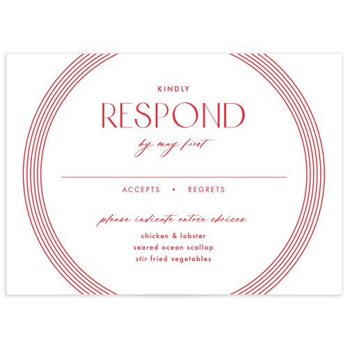 Lucky Circle Wedding Response Cards True Red Signature