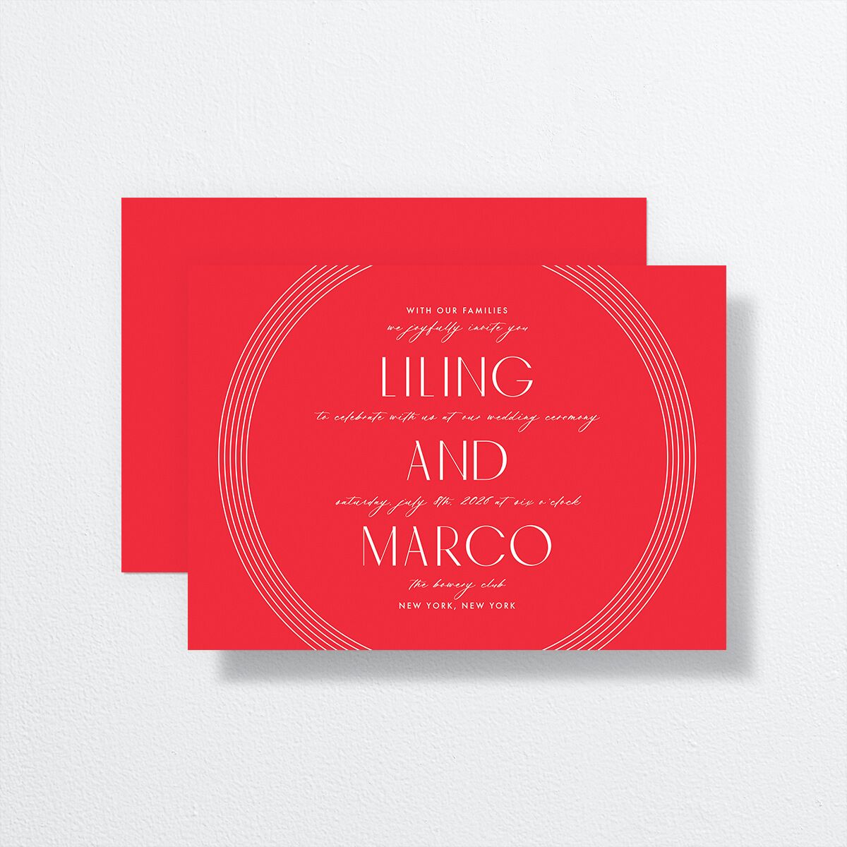 Lucky Circle Wedding Invitations  front-and-back