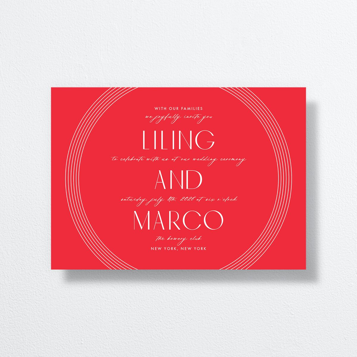 Lucky Circle Wedding Invitations  front