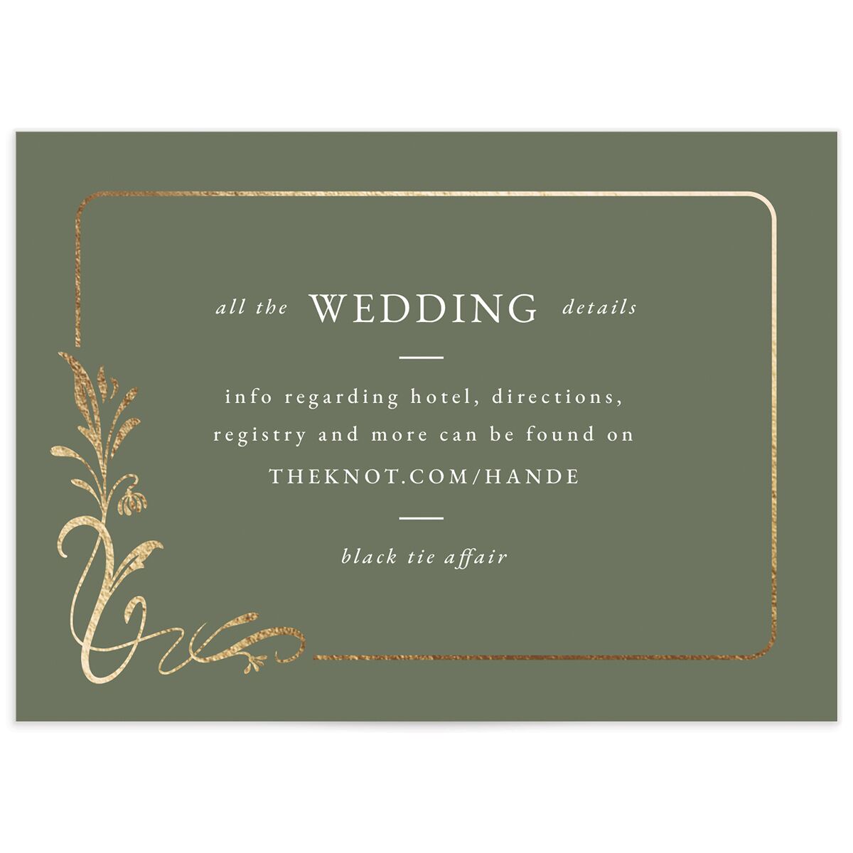 Nouveau Frame Wedding Enclosure Cards