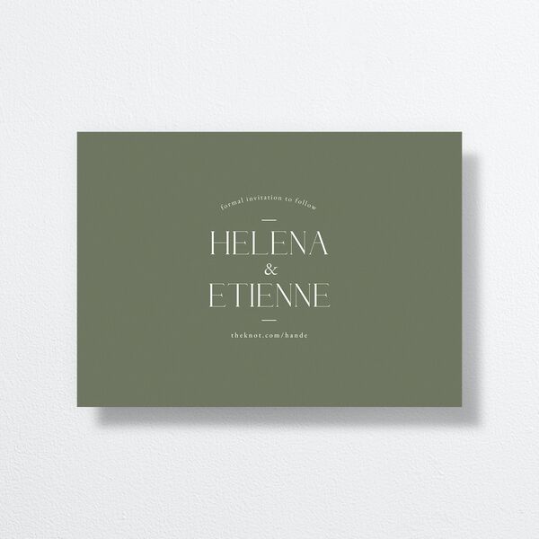 Nouveau Frame Save The Date Cards Gold Dark Camo Signature smooth No