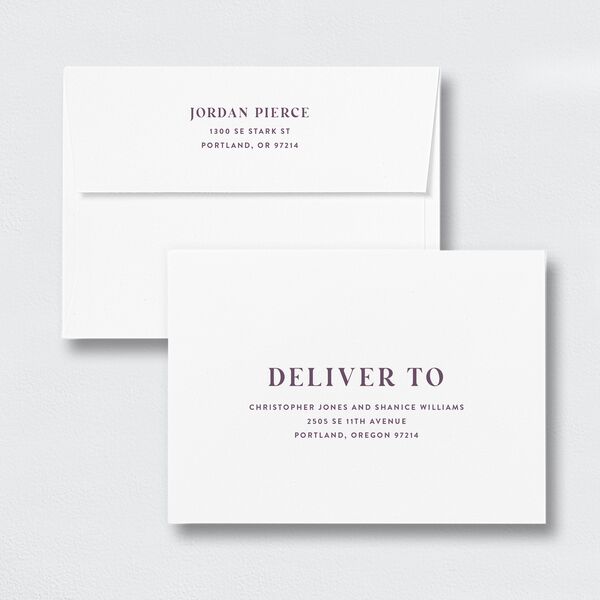 Photo Grid Save the Date Petite Card Envelopes White Sheer Lilac Both Recipient and Return Addresses Signature Standard