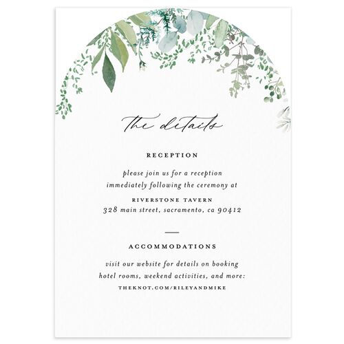 Gorgeous Greenery Wedding Enclosure Cards Pure White Signature Arch