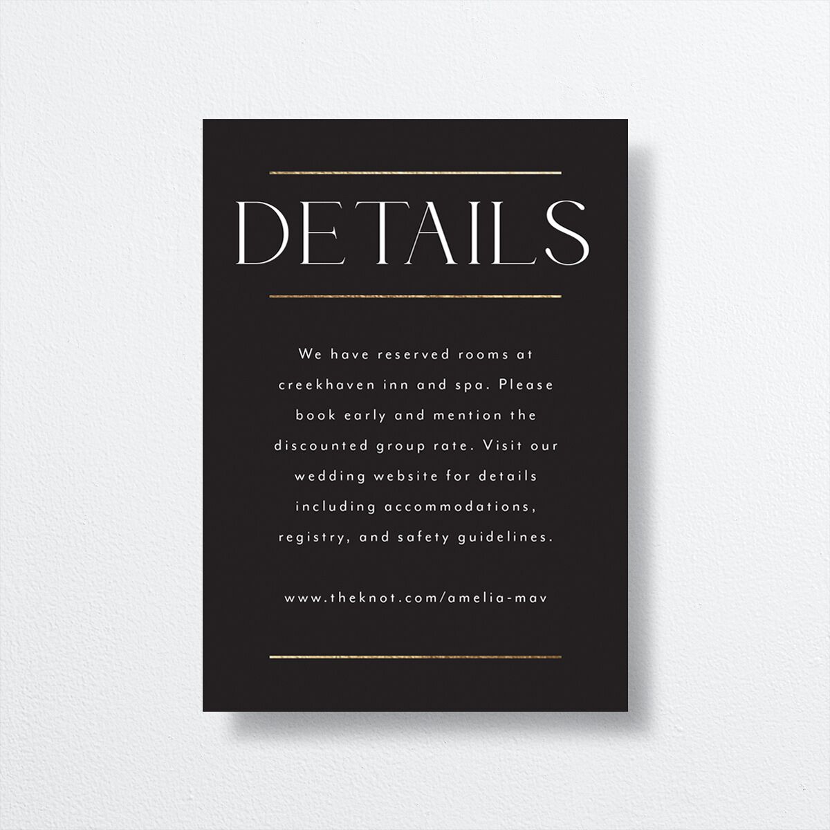 Estate Wedding Enclosure Cards Gold Pure White Signature