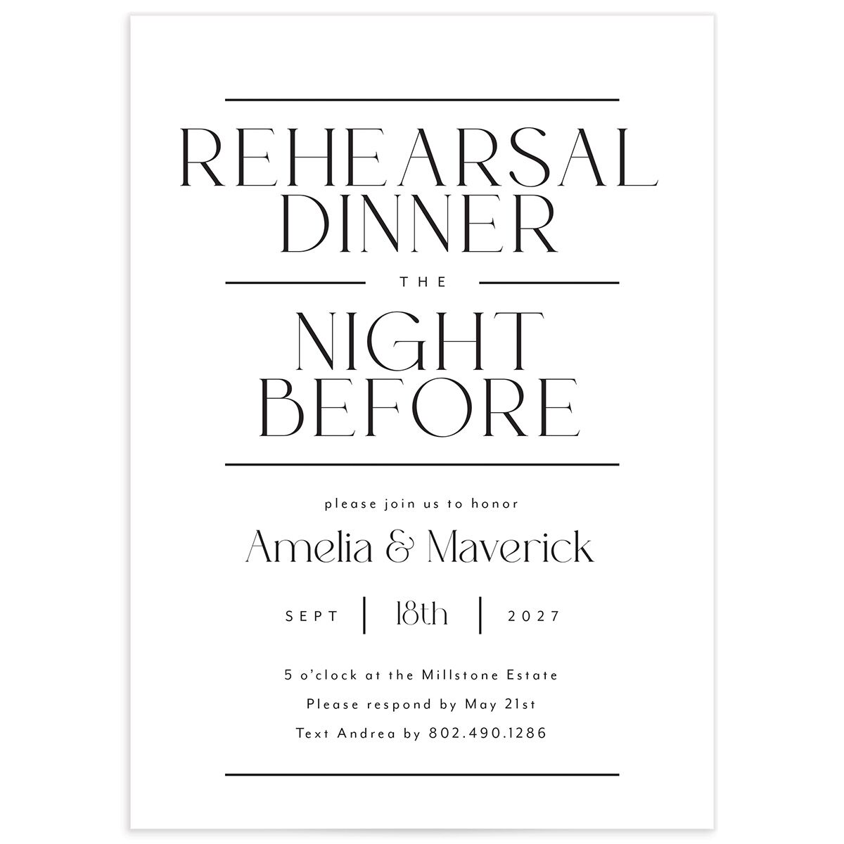 Estate Rehearsal Dinner Invitations