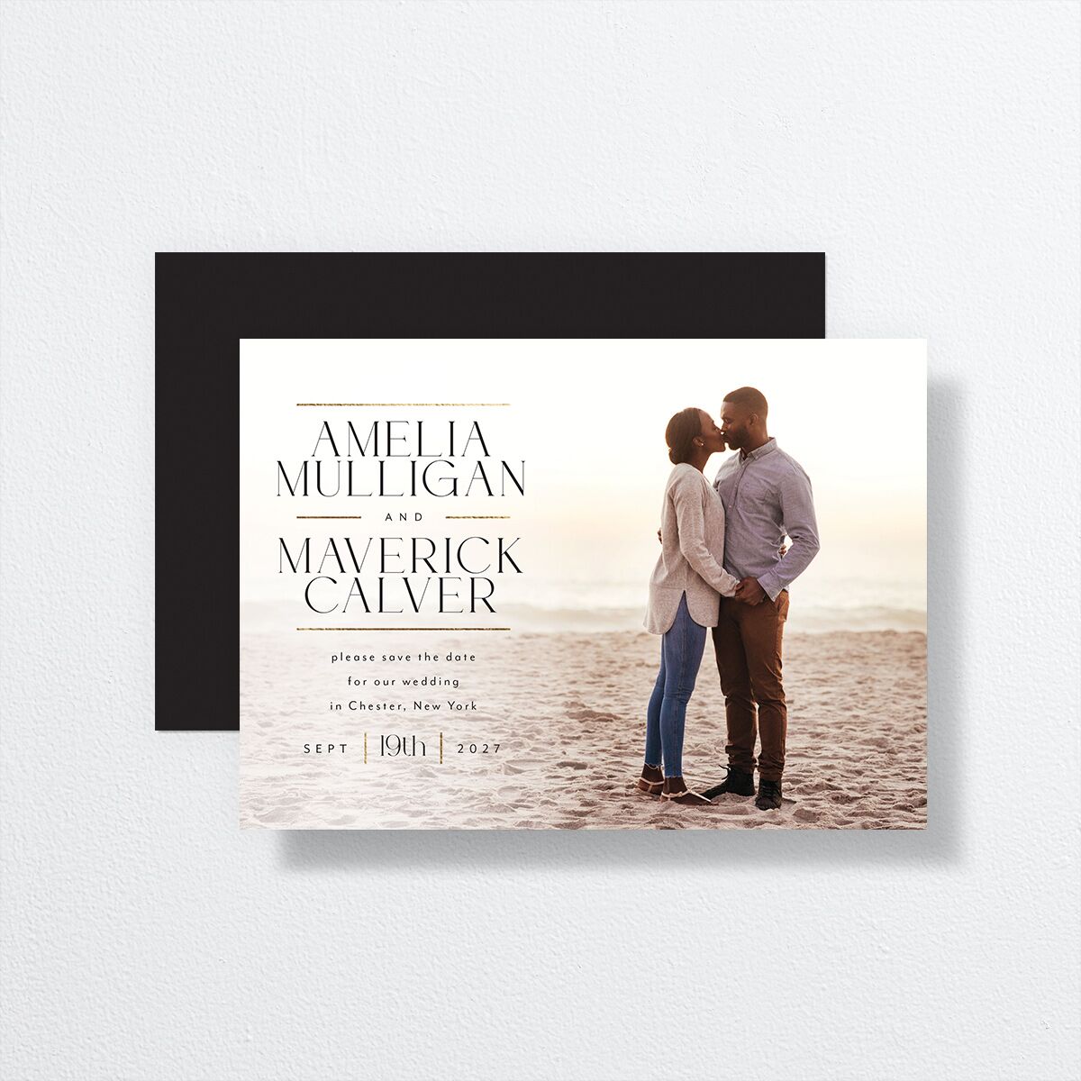 Estate Save The Date Cards front-and-back in white