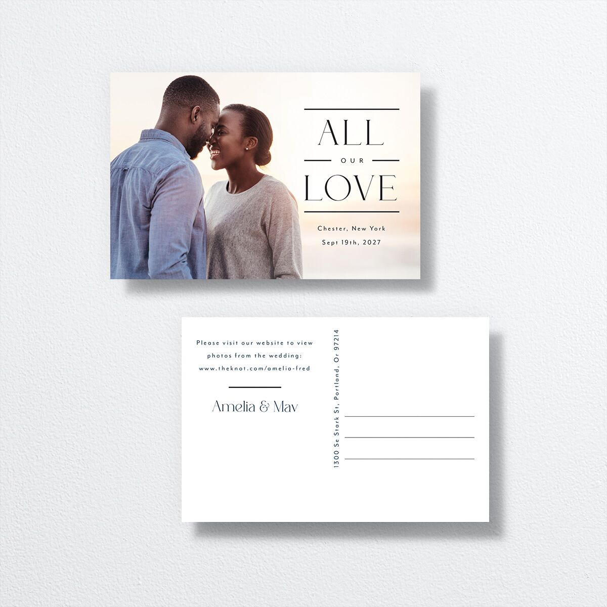 Estate Save The Date Postcards  front-and-back in white