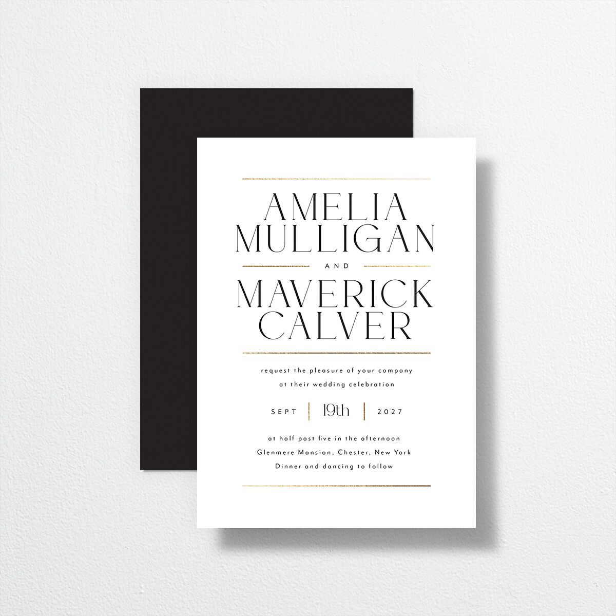 Estate Wedding Invitations front-and-back in white