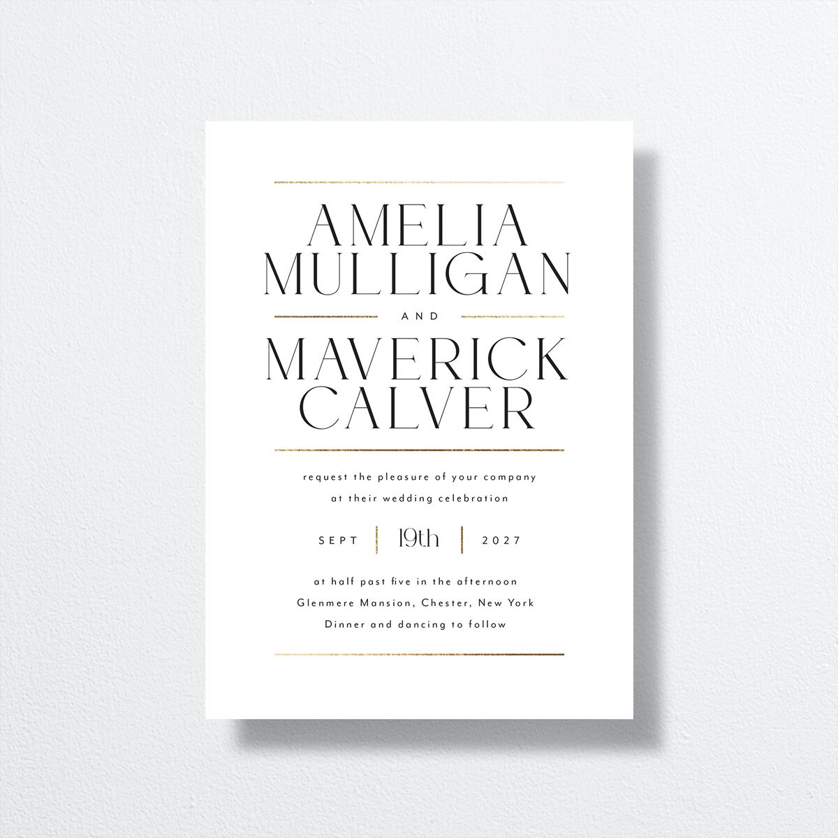 Estate Wedding Invitations front in white