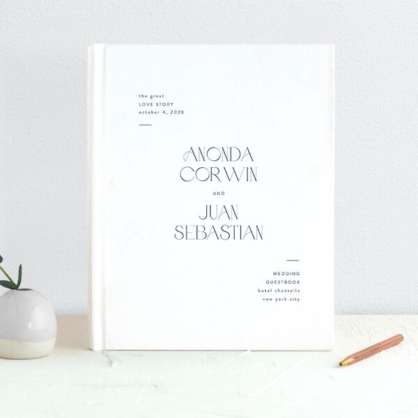 Gramercy Wedding Guest Book Moody Blue
