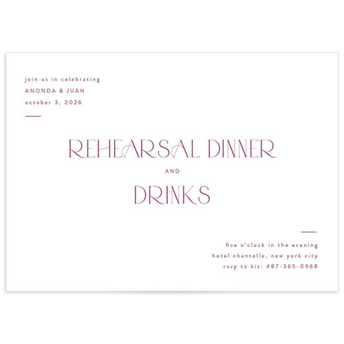 Gramercy Rehearsal Dinner Invitations - 