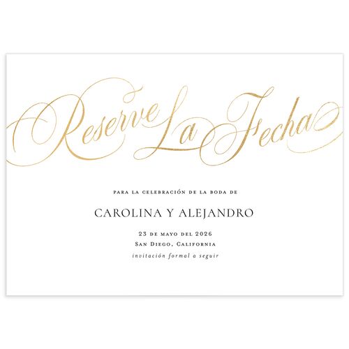 Nuestra Boda Save The Date Cards Gold Pure White Signature smooth No