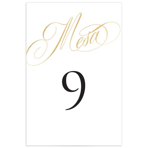 Nuestra Boda Table Numbers Gold Pure White Signature