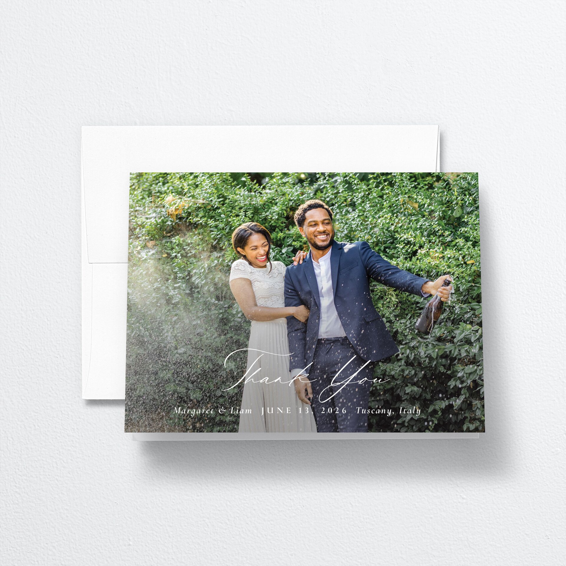 Black Tie Initial Thank You Cards — view 1