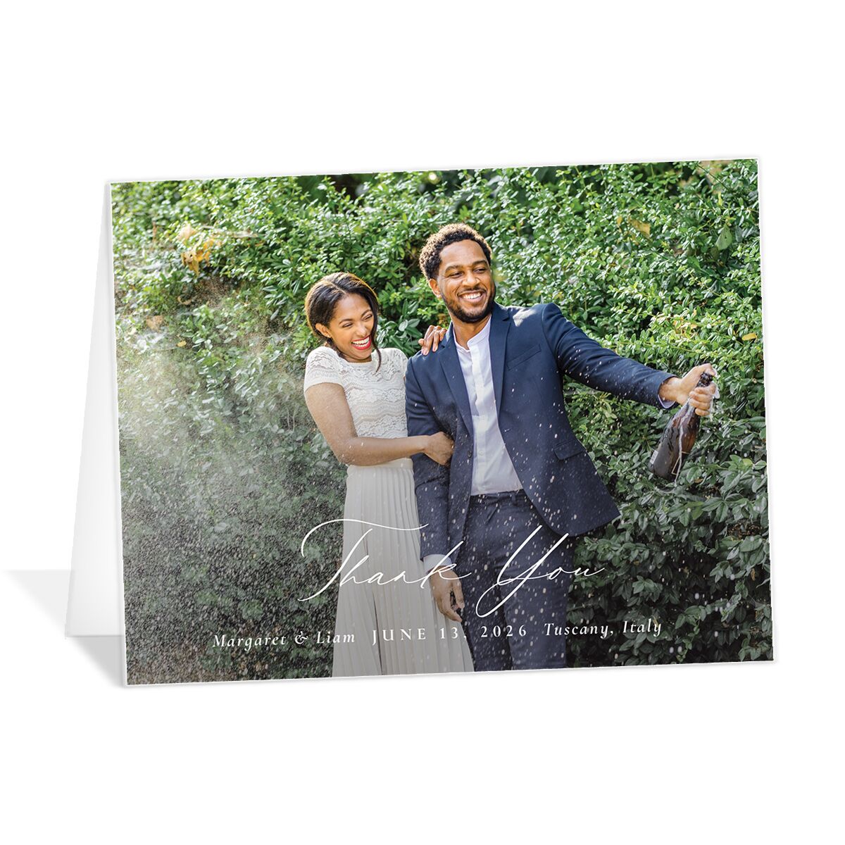 Black Tie Initial Thank You Cards