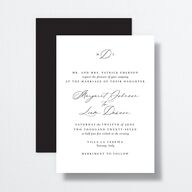 Black Tie Initial Wedding Invitations Pure White Signature No Standard