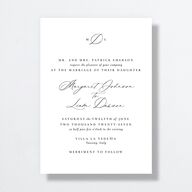 Black Tie Initial Wedding Invitations Pure White Signature No Standard
