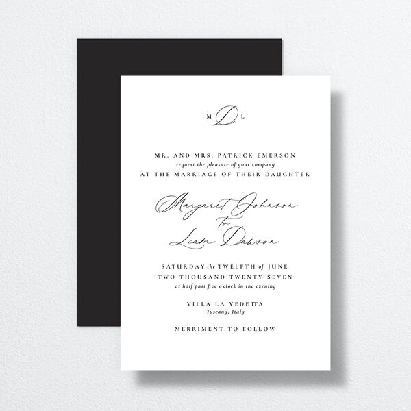 Black tie wedding invitations store