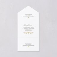 Vintage Regency Monogram Frame Foil All-in-One Wedding Invitations Champagne Signature Light Both Recipient and Return Addresses No