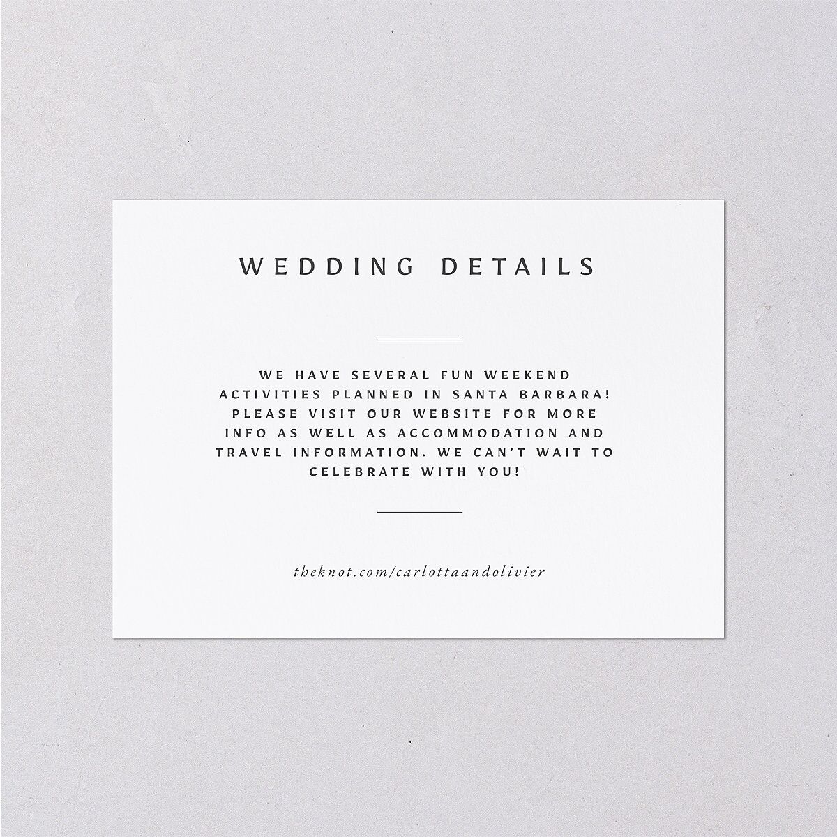 Simply Classic Wedding Enclosure Cards — view 1