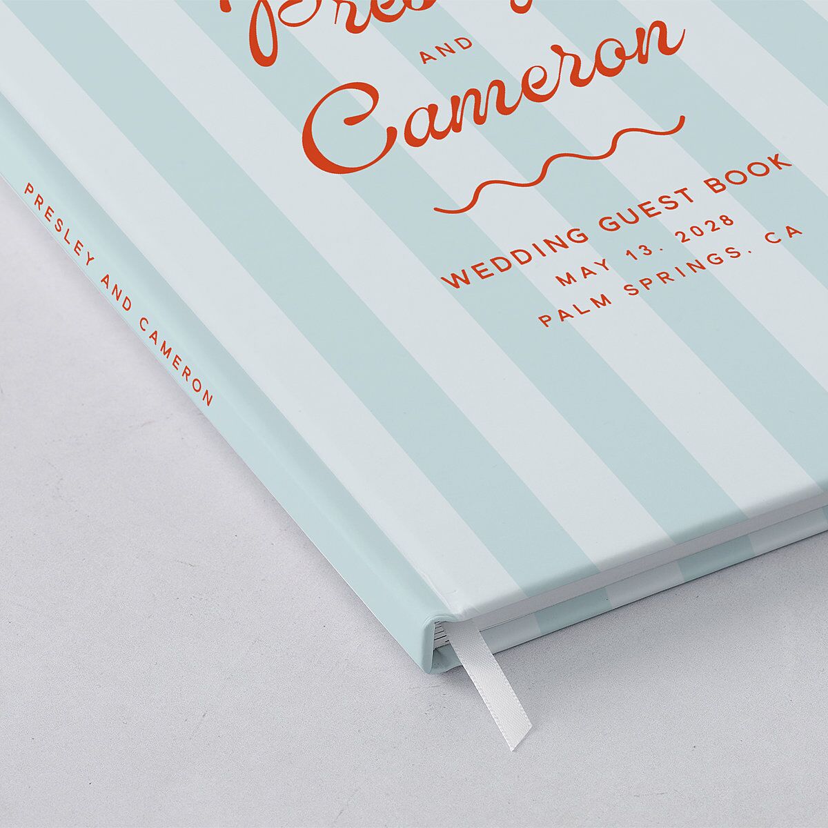 Cabana Stripes Guest Books Pastel Blue