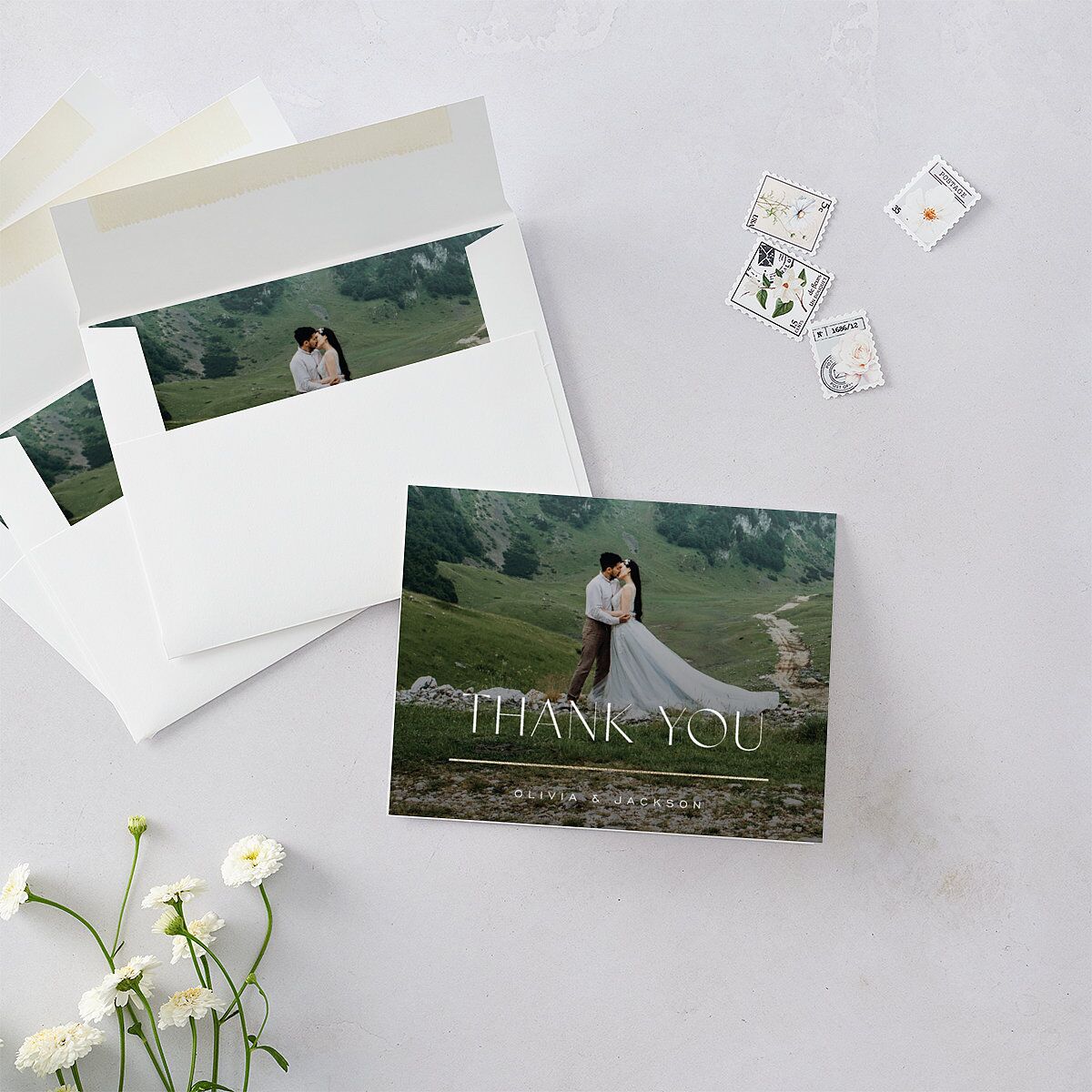 On This Day Thank You Cards Gold Midnight Navy