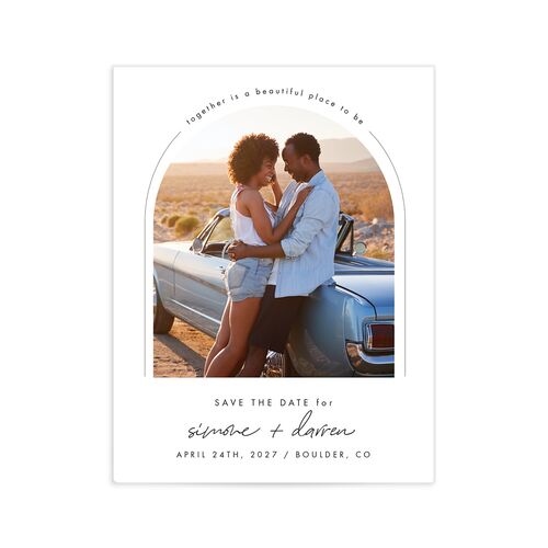 Arched Photo Save the Date Petite Cards - White