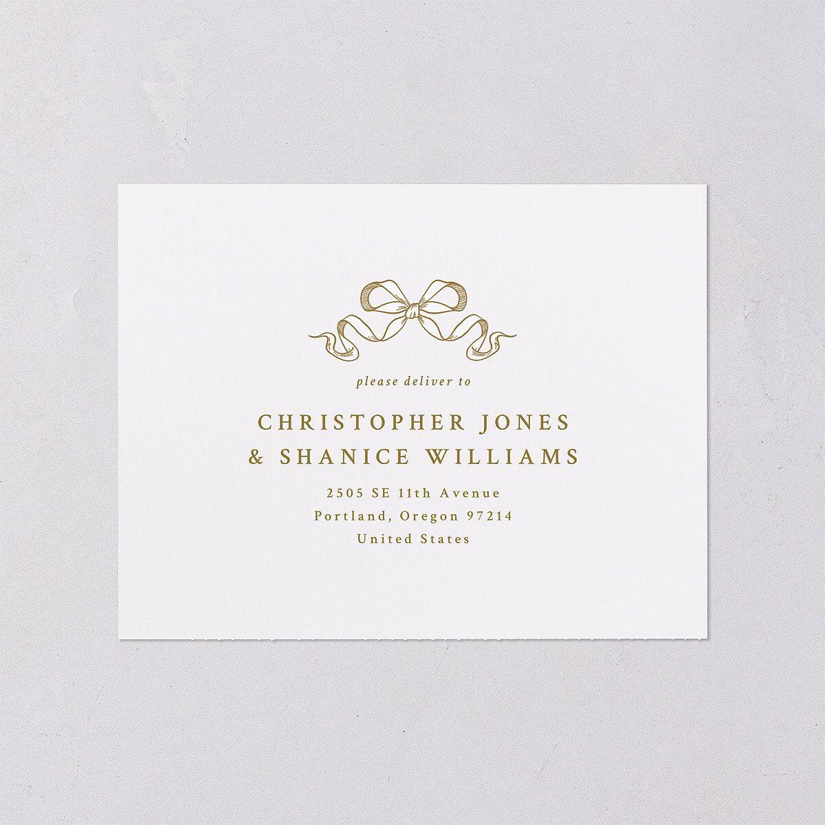 Antique Botanical Garland All-in-One Wedding Invitations Champagne Signature Light Both Recipient and Return Addresses No