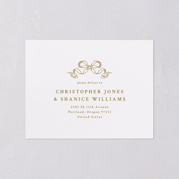 Antique Botanical Garland All-in-One Wedding Invitations Champagne Signature Light Both Recipient and Return Addresses No