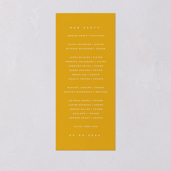 Retro Sunburst Wedding Programs Pumpkin Signature