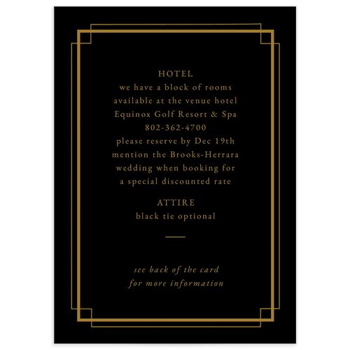 Luxe Monogram Wedding Enclosure Cards - Black