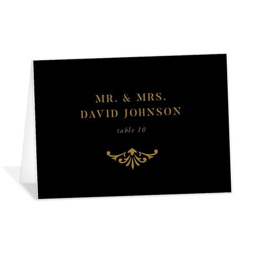 Luxe Monogram Place Cards - Black