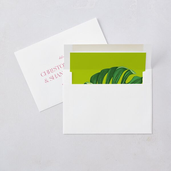 Hawaiian Tropical Orchid Oval Bridal Shower Invitations Crimson Signature Blank Standard