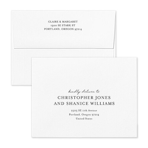 Classic Botanical Border Save the Date Magnet Envelopes Regency Blue White Both Recipient and Return Addresses Signature Standard