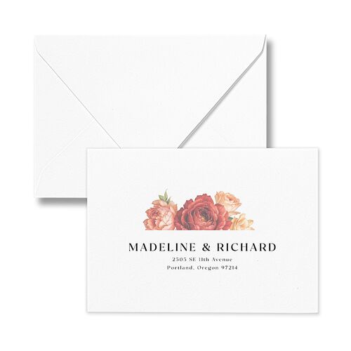 Vintage Awkward Photo Hearts Response Card Euro Envelopes White Barely Peach Return Address Luxe