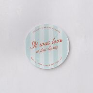 Cabana Stripes Bridal Shower Wedding Day Coasters Pastel Blue Cardboard Circle