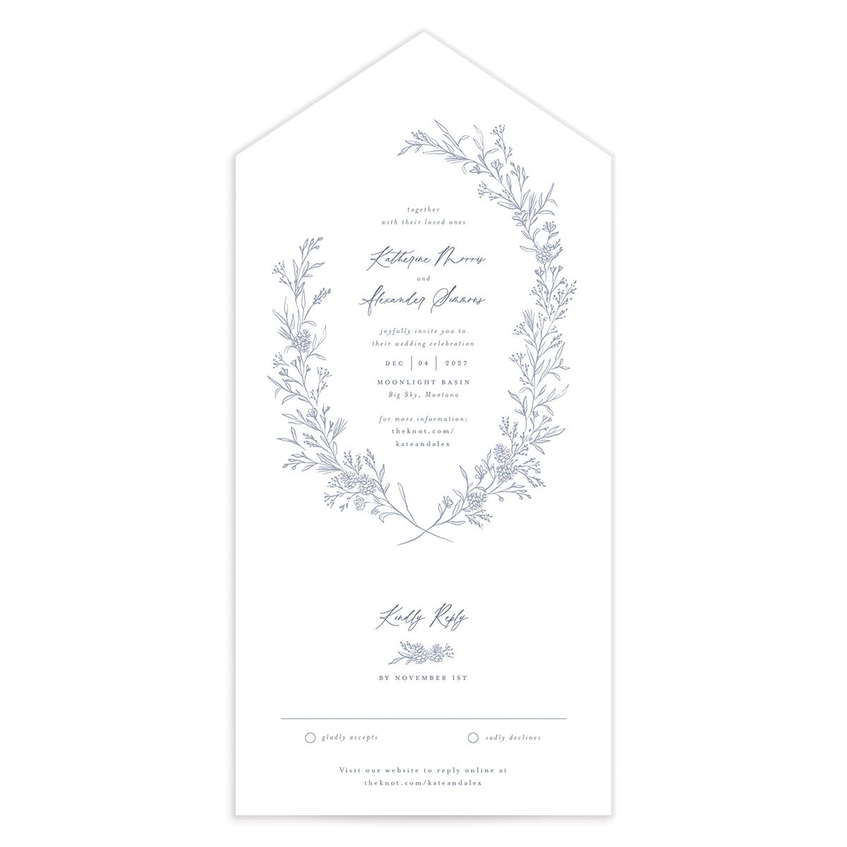 Romantic Branches All-in-One Wedding Invitations