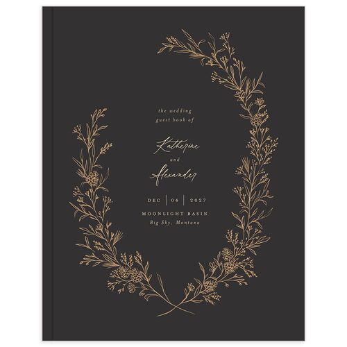 Romantic Branches Guest Books Charcoal