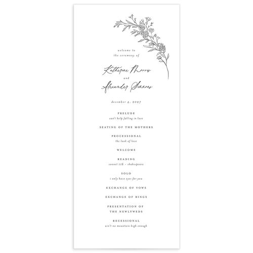 Romantic Branches Wedding Programs - Grey