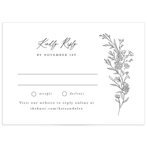 Romantic Branches Wedding Response Cards - Grey