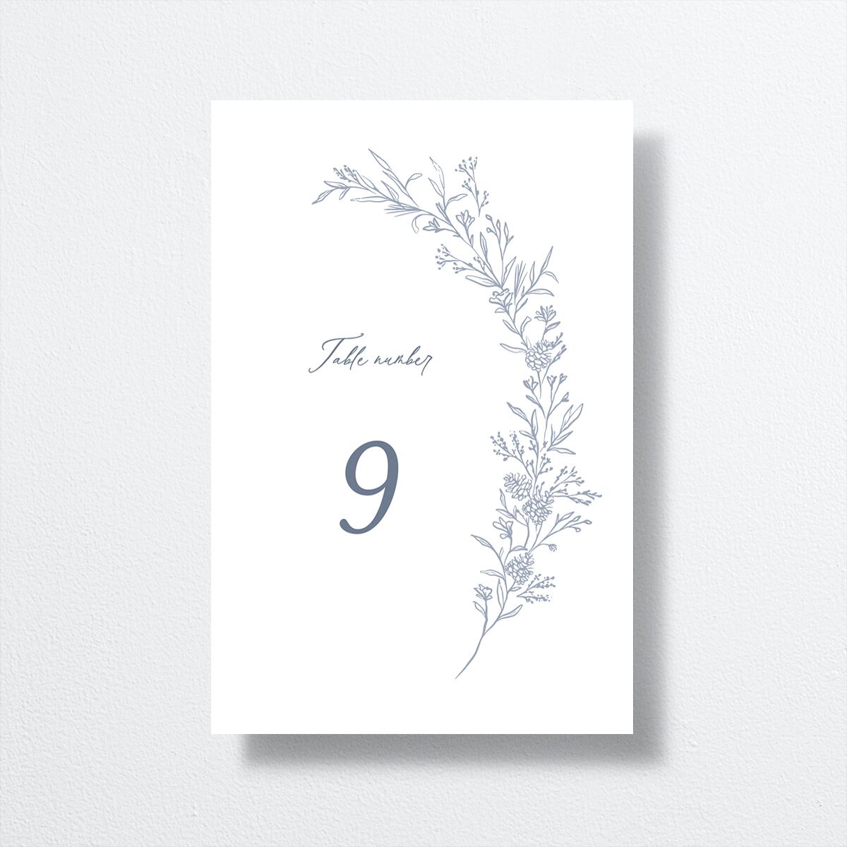 Romantic Branches Table Numbers Dusty Blue Signature