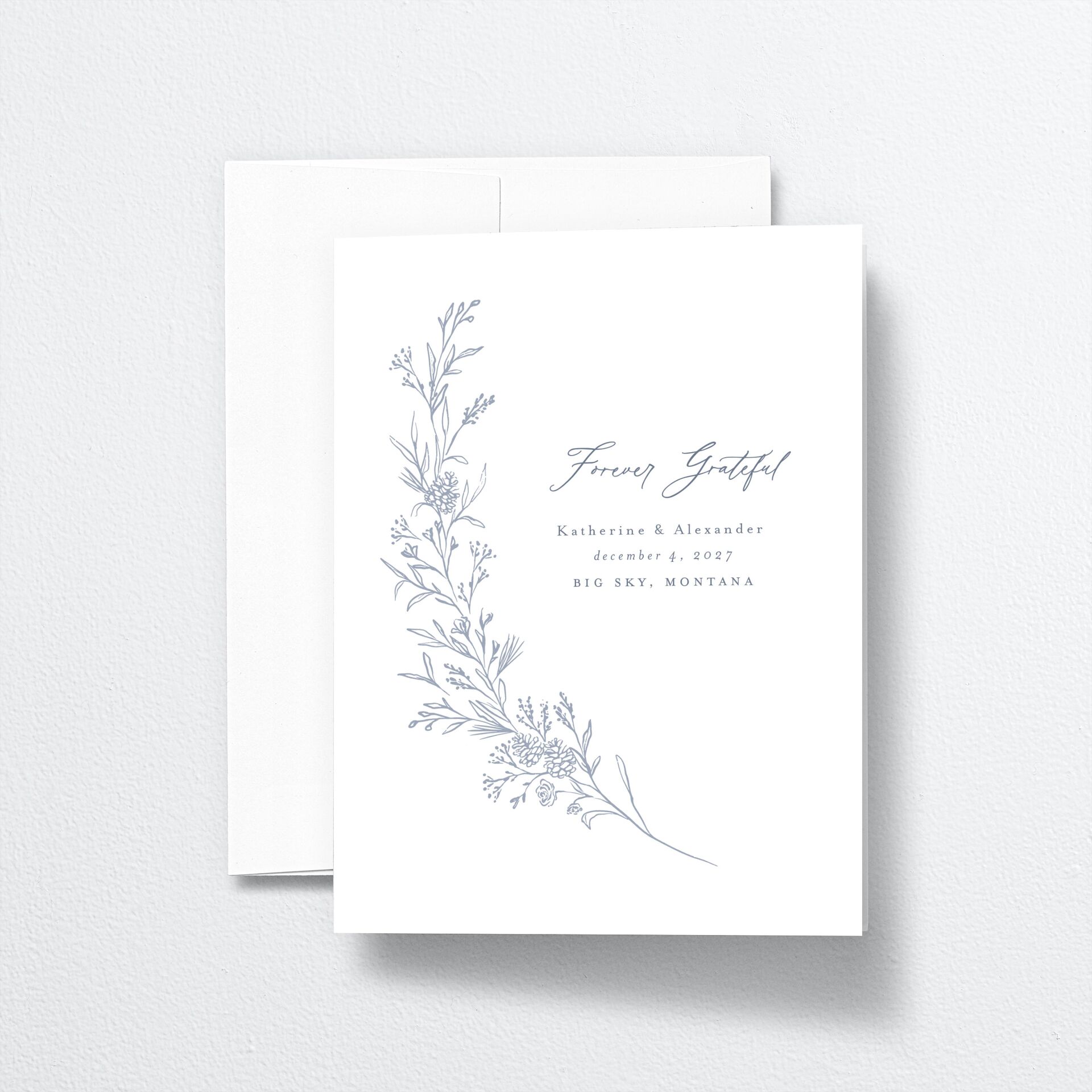 Romantic Branches Thank You Cards — view 1