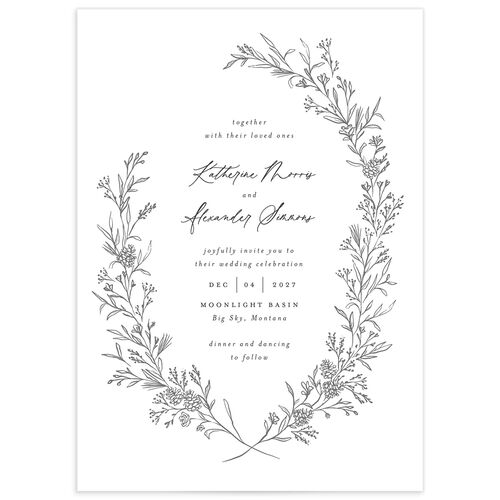 Romantic Branches Wedding Invitations - Grey