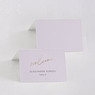 Just Love Place Cards Gold Sheer Lilac Signature
