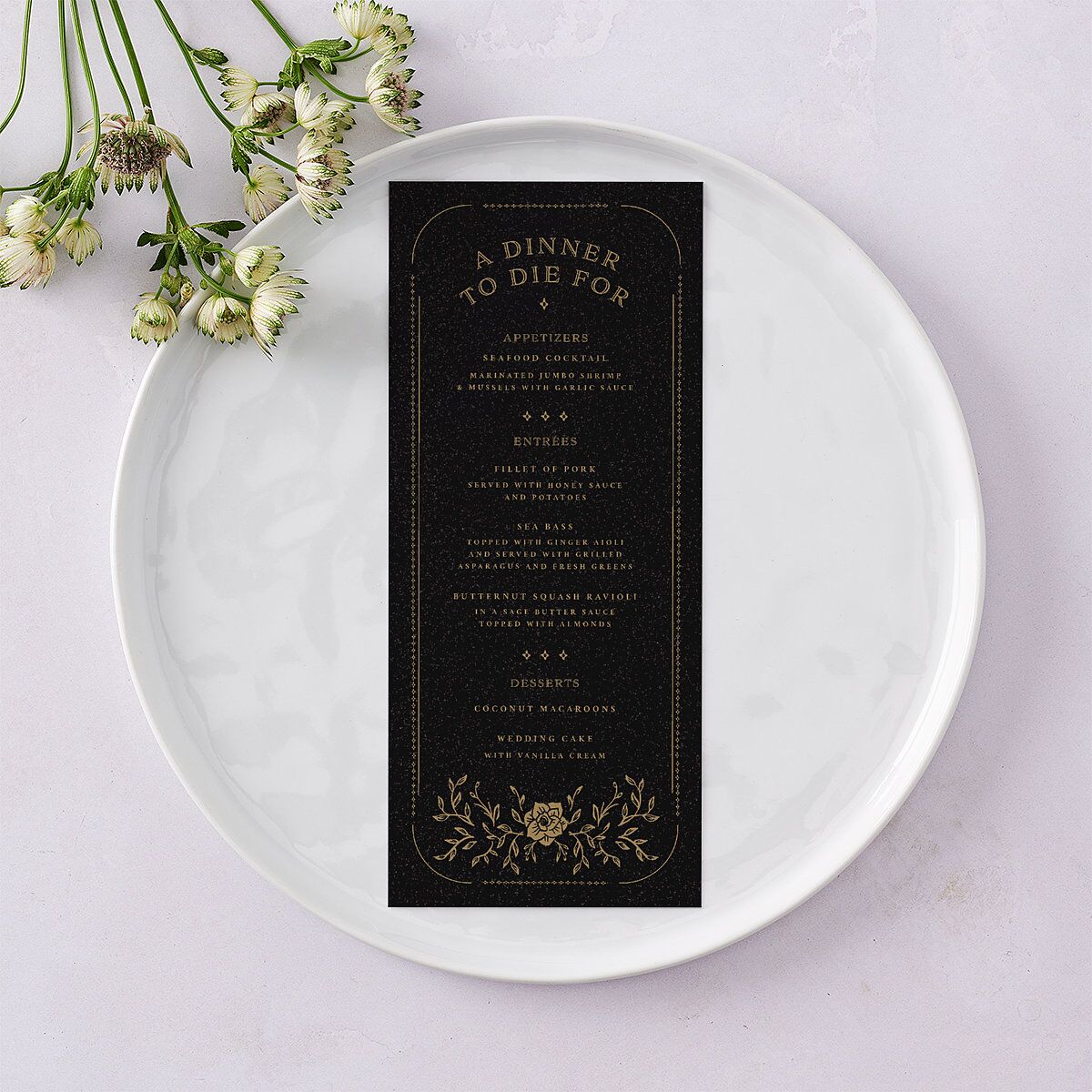 Skeleton Spirits Menus Licorice Signature