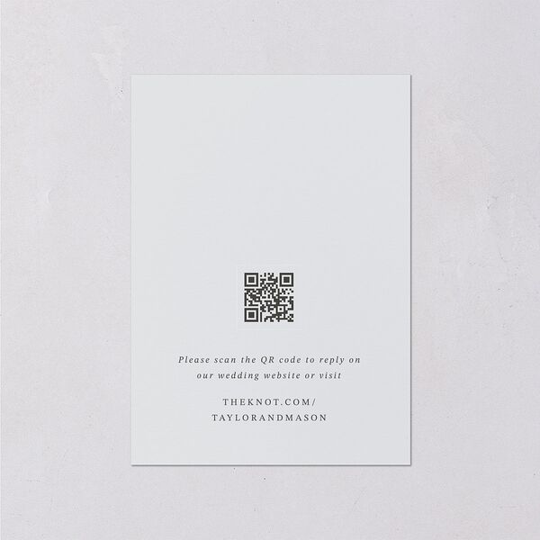 Monogram Garland Foil Wedding Response Cards Ice Blue Gold Signature Standard