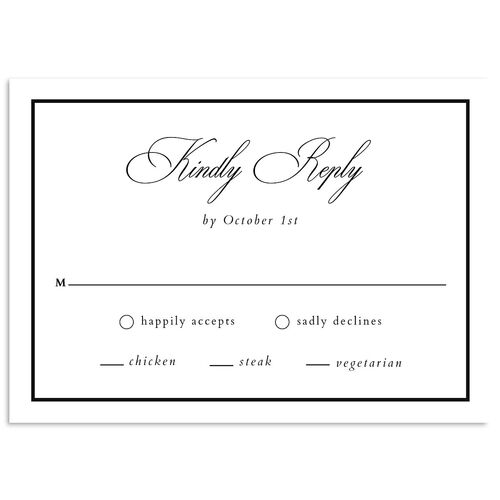 Classic Champagne with Bows Wedding Response Cards Midnight Signature Standard