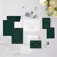 Dark Vintage Fantasy Wedding Invitations Dark Emerald Signature Blank No